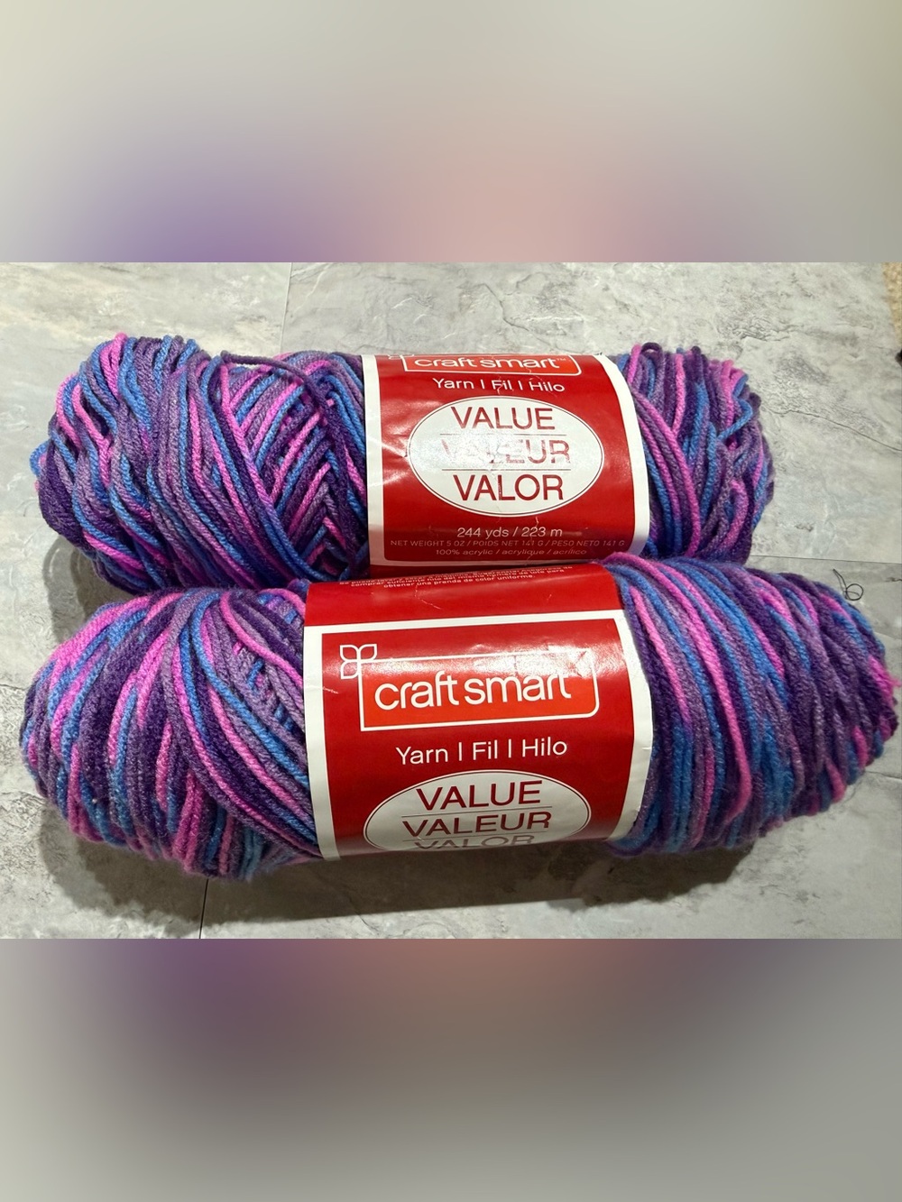 Craft Smart Value Variegated Yarn - Orchard Mist, 1 new & 1 partial